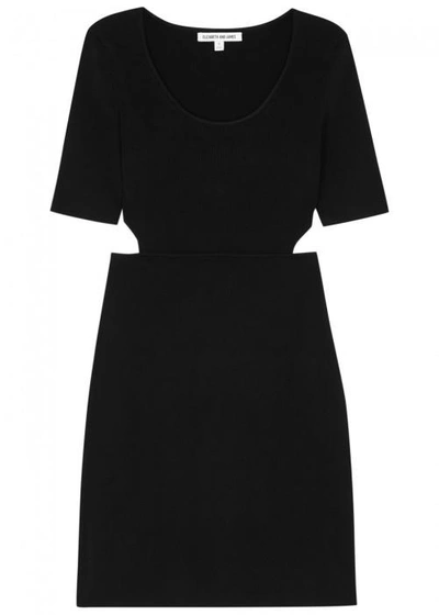 Elizabeth And James Haiden Ribbed Jersey Mini Dress In Black