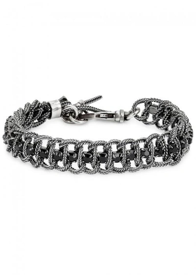 Emanuele Bicocchi Small Swarovski-embellished Bracelet In Charcoal