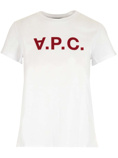 A.p.c. Logo Printed Crewneck T In White