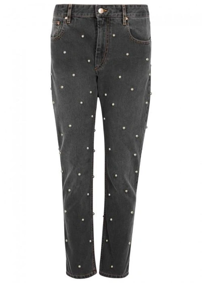 Isabel Marant Étoile Califfy Studded Tapered Jeans In Grey