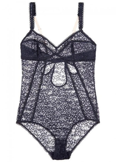 Stella Mccartney Lola Adoring Navy Lace Bodysuit