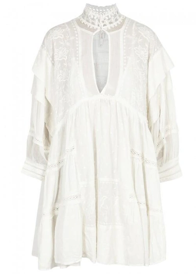 Free People Heart Breaker Embroidered Mini Dress In Ivory