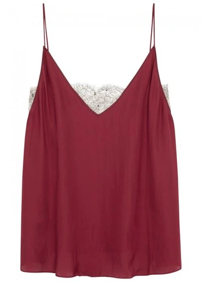 Free People Bordeaux Lace-lined Tank In Red
