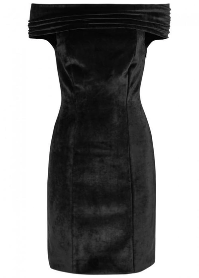 Galvan Black Off-the-shoulder Velvet Dress