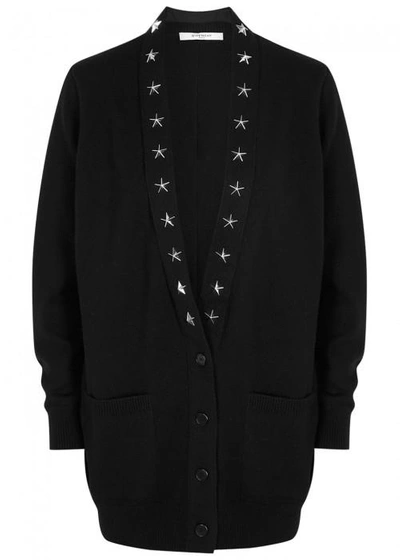 Givenchy Black Star-embellished Cashmere Cardigan