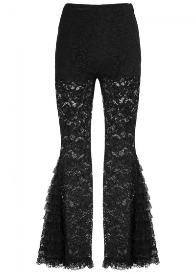 Givenchy Black Flared Lace Trousers