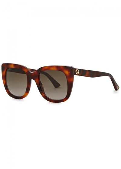 Gucci Tortoiseshell Square-frame Sunglasses In Brown