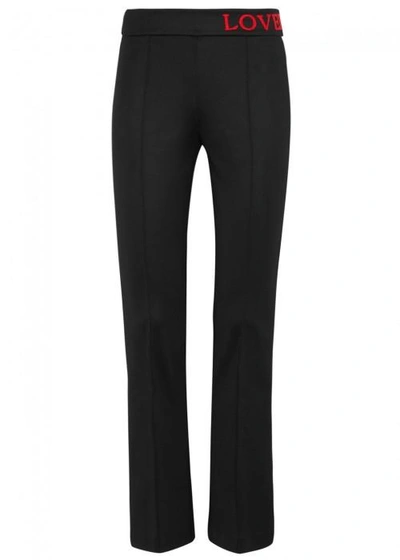 Gucci Love-embroidered Jersey Trousers In Black