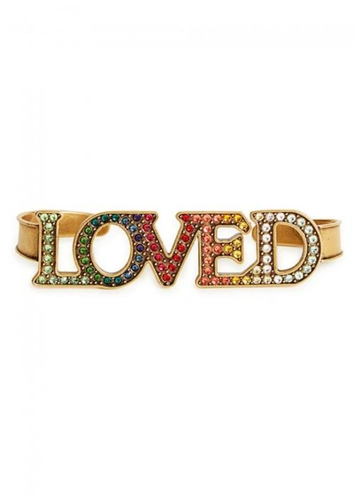 Gucci Loved Crystal-embellished Palm Cuff In Multicoloured