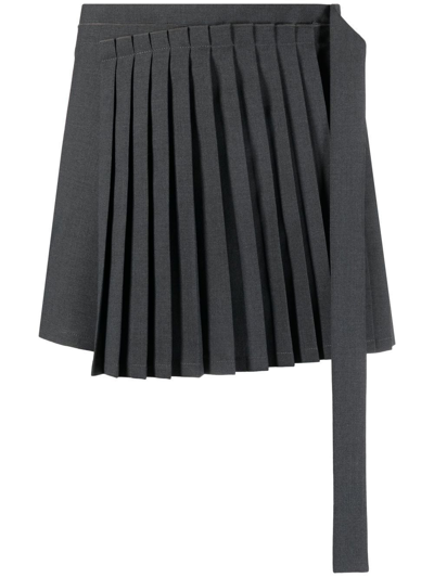 N°21 N.21 Pleated Mini Skirt  Grey Wool