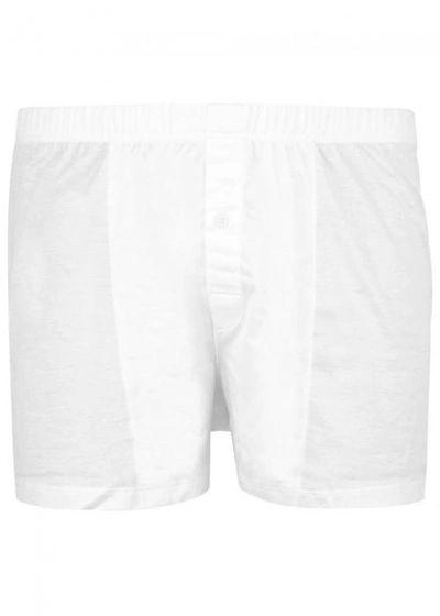Hanro White Cotton Boxer Shorts