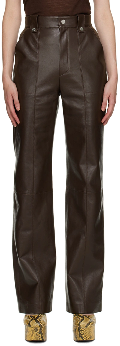 Nanushka Brown Zelda Regenerated Leather Pants