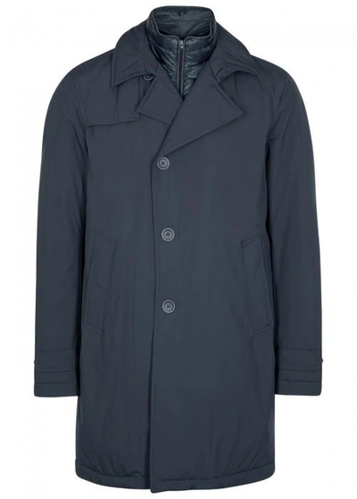 Herno Navy Water-resistant Shell Coat