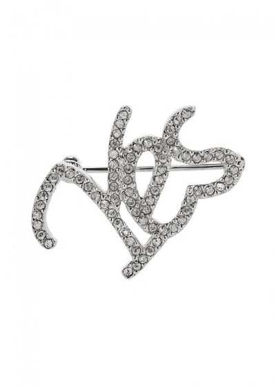 Isabel Marant Crystal-embellished Brooch In Silver