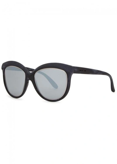 Italia Independent Charcoal Cat-eye Sunglasses In Black