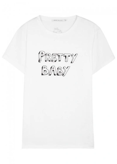 J Brand X Bella Freud Printed Pima Cotton T-shirt In White