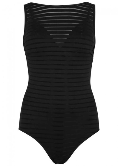 Jets By Jessika Allen Parallels Black Striped Swimsuit