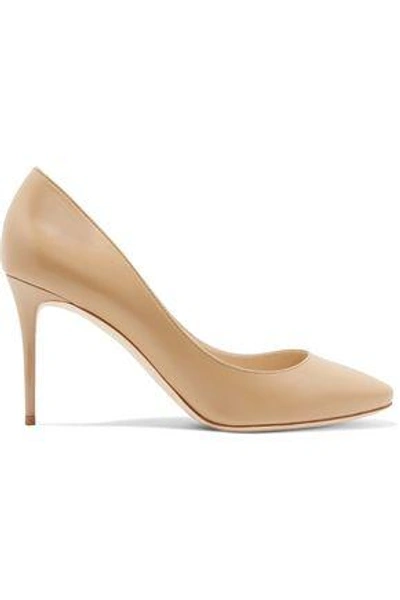 Jimmy Choo Esme 85 Leather Pumps In Beige