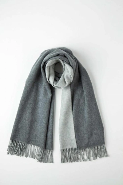 Johnstons Of Elgin Contrast Reversible Cashmere Stole Grey