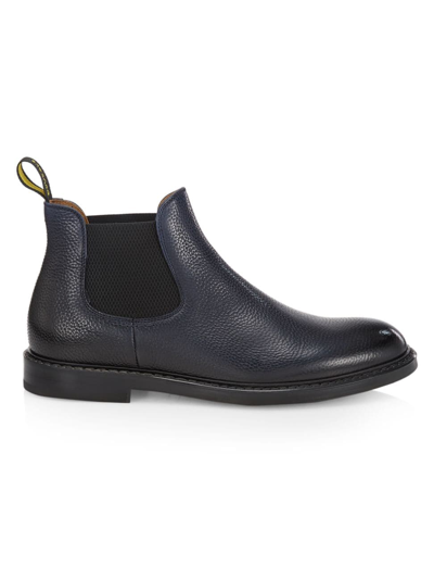 Doucal's Leather Chelsea Boots In Still Blue Black