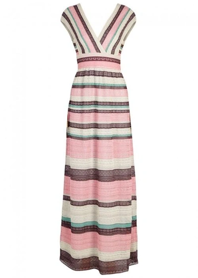 M Missoni Striped Fine-knit Maxi Dress In Multicoloured