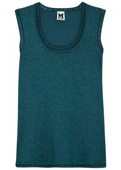 M Missoni Teal Metallic Fine-knit Tank