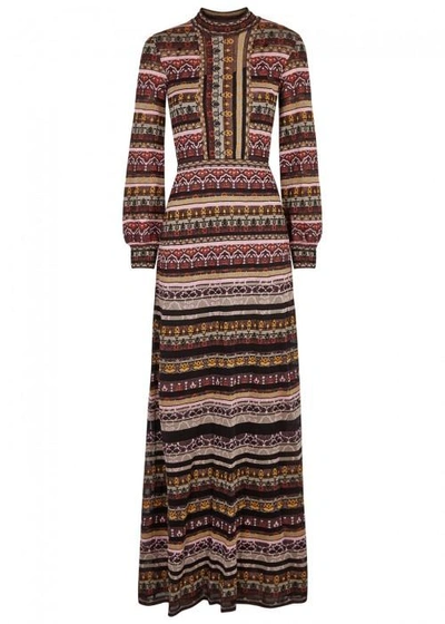 M Missoni Striped Fine-knit Maxi Dress In Multicoloured