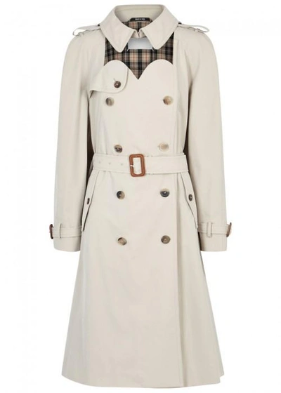 Maison Margiela Stone Cut-out Cotton Trench Coat In Camel