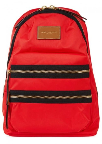 Marc Jacobs Red Zipped Nylon Backpack