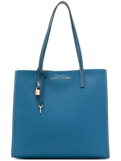 Marc Jacobs The Grind Navy Leather Tote In Blue