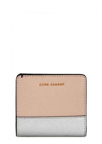Marc Jacobs Tri-tone Saffiano Leather Wallet In Pink