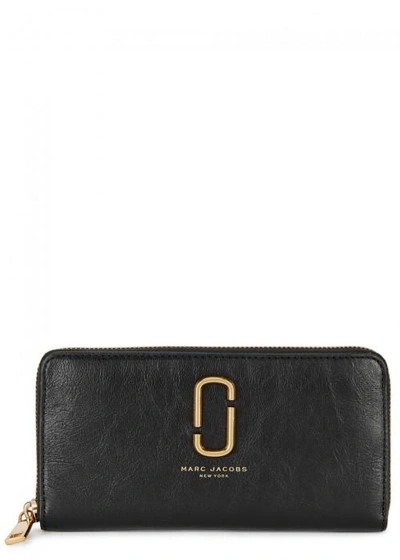Marc Jacobs Double J Black Leather Continental Wallet