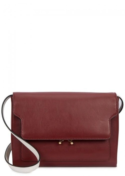 Marni Trunk Burgundy Leather Clutch