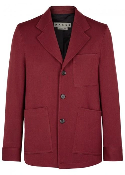 Marni Cranberry Wool Twill Blazer In Bordeaux