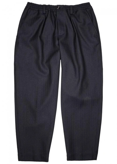 Marni Navy Cropped Wool Trousers