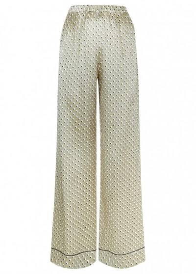 Meng Gold Geometric Silk Satin Trousers