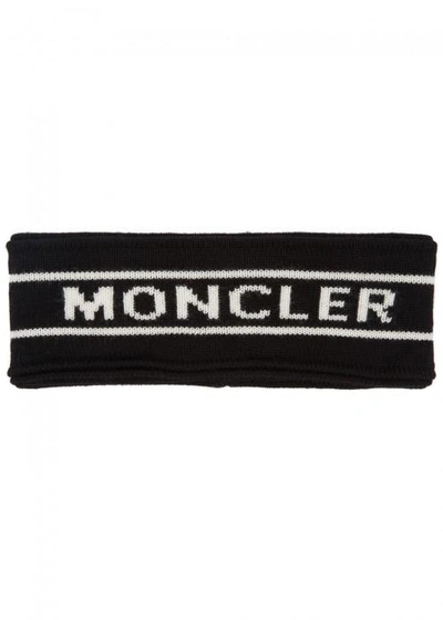 Moncler Black Logo Wool Headband