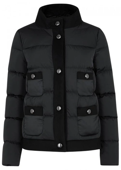 Moncler Niami Quilted Shell And Felt Jacket In Black