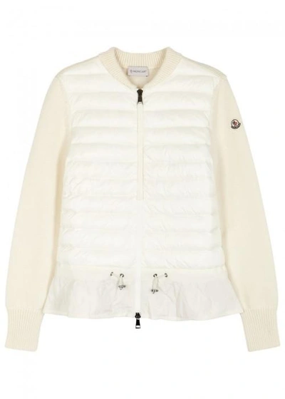 Moncler Ivory Shell-front Jersey Jacket In White