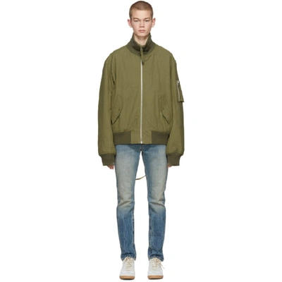 Helmut Lang Full-zip Cotton Jacket In Army Green