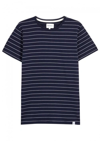 Norse Projects Esben Striped Cotton T-shirt In Navy