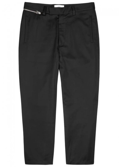 Oamc Black Cropped Wool Trousers