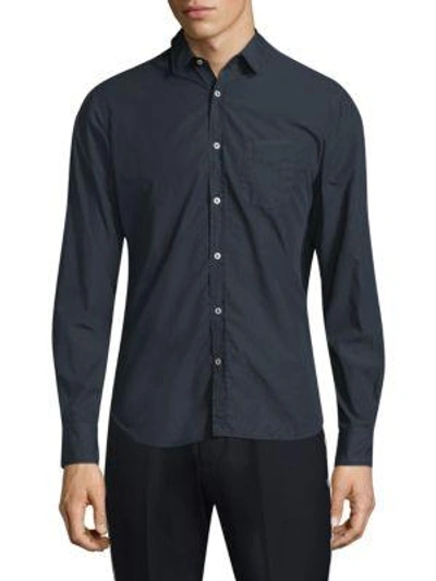 Officine Generale Cotton Button-front Shirt In Navy