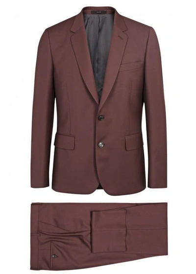 Paul Smith Soho Damson Wool Travel Suit In Brown
