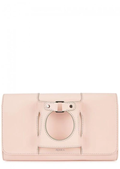 Perrin Paris Le Rond Light Pink Leather Clutch
