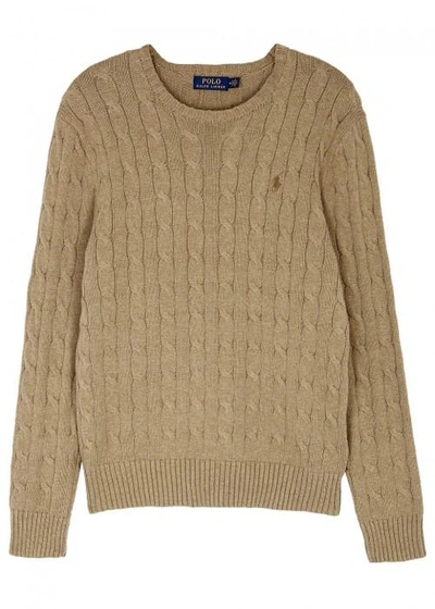 Polo Ralph Lauren Biscuit Cable-knit Cotton Jumper In Beige