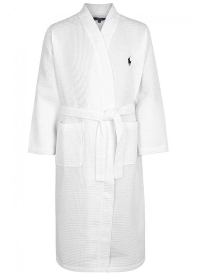 Polo Ralph Lauren White Waffle-knit Cotton Robe