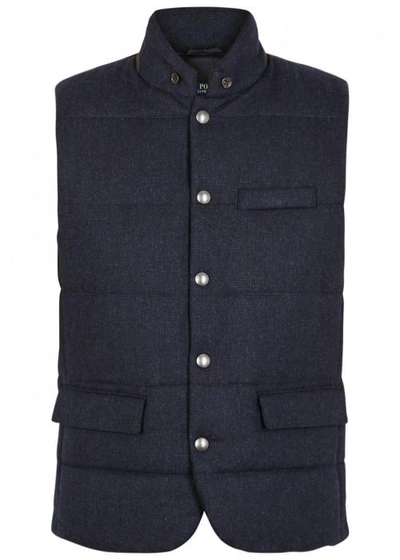 Polo Ralph Lauren Lloyd Quilted Wool Gilet In Navy