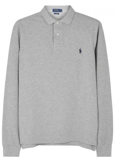 Polo Ralph Lauren Grey Slim Piqué Cotton Polo Shirt
