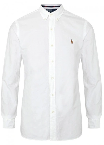 Polo Ralph Lauren White Slim Piqué Cotton Oxford Shirt